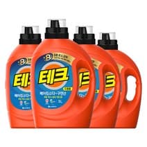 테크 베이킹소다 플러스 구연산 실내건조 드럼용 액체세제 본품, 3L, 1개입, 4개