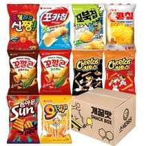 10종 포카칩 꼬북칩 콘칩 꼬깔콘 치토스 스낵 과자세트, 1세트