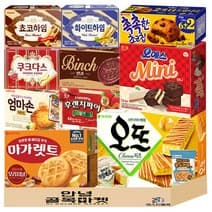 사무실 과자 세트 10종(+1) 탕비실 간식 ( 오예스미니 초코하임 화이트하임 쿠크다스 촉촉한초코칩 빈츠 엄마손 마가렛트 오뜨치즈 후렌치파이 소라과자 ) 세트, 1개, 192g