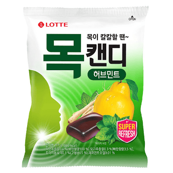 롯데 목캔디 허브민트(봉지) 217g